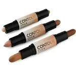 MISTY ALLE 3 PC 2 IN 1 BRONZE CONTOUR HIGHLIGHTER STICKS Professional Waterproof Highlighter And Contour Stick Highlighter Concealer With Blender For All Type Of Makeup