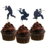 Festiko 24 Pcs Paintball Cupcake Toppers For Sport Party Birthday Party Wedding Party Decorations