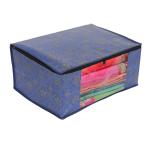 BB BACKBENCHERS Saree Cover/ Saree Bag/ Storage Bag/ Clothes Cover/ Saree Organizer With Transparent With Two Side Zipper, Blue, Pack of 1