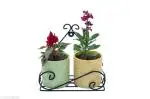 Metal Plant Stand Flower for Balcony Living Room Over The Balcony Grill Rack (Set of 1, Black) Incomplete
