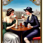 Love Creation 12x18 Size poster print for creative wall art- charming-caf-for-two-9212(Non Sticker)