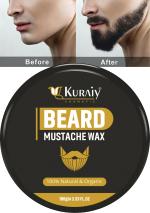 KURAIY Pure Natural Beard Conditioner Beard Balm For Beard Growth And Organic Moustache Wax For Beard Smooth Charming Styling