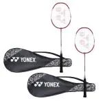 YONEX ZR 100 Light Aluminum Hand Grip Badminton Racquet With Full Cover (Pack Of 2)