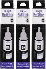 Technart Black Refil Ink For Use in Epson L200 Multi-Function Printer - Compatible ink - 70 ML Each Bottle Black Color Ink (Pack Of 3)