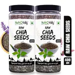NutroVally - Chia Seeds for Diet | Loaded with Omega-3 & Fiber | 100% Natural Premium Diet Seeds - 200gm (Pack of 2)