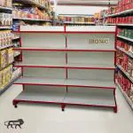 IRONIC Slotted Channel Rack | Grocery Rack | Multipurpose Adjustable Iron Rack for Kitchen, Shops and Book Shelf | RED & Ivory (WALL RACK 6FEET X 3FEET (SET OF 2))