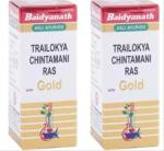 Baidyanath (Jhansi) Trailokya Chintamani Ras with Gold Ayurvedic Medicine (2 Packs, 10 Tablets in Each Pack)