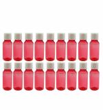 Harsh Pet Odorless Round Plastic Red Refillable Fliptop Cap Bottle - 50 ml (set of 18)