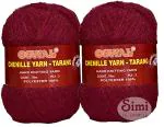 Simi Enterprise Deep Red Wool Oswale 3 Ply Knitting Yarn Wool Best Used With Knitting Needles, Crochet Needles, 500 G
