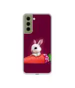 Casotec Bunny With Carrot Design Printed Silicon Soft TPU Back Case Cover for Samsung Galaxy S21 FE 5G