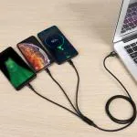 BOPUD 3 in 1 Charging Triple USB Cable Fast Charging Multi Pins for Android and Type C Mobile Charger all mobile charging cable .