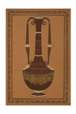 ArtSage Exclusive Handmade painting, Rajasthani Hand painted art, Rajasthani Mughal Surai (Vase Maroon 2) Unframed on Canvas, painting for Home & Kitchen (19.9x14 Inches)