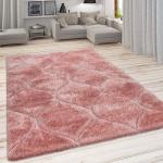 Hitex Carpet Polyester Peach Modern Geometric 3D Textured Thick And Soft Shaggy Fur Rug - 4 X 6
