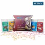 Keeros Healthy Gift Hamper for Birthday, Anniversary, Retirement, Special Day with Card: Combo of Sweet & Salted, Tasty & Nutritious Roasted SuperSnacks in Classy Gift Box | Healthy Snacks | Immunity Booster Snacks