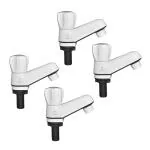 CUROVIT Pillar Cock Polo PVC Wash Basin Pillar Cock Tap 4 PC Bathroom Kitchen 15mm (1/2
