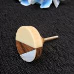 Peelorange Handcrafted Resin & Wooden Knob for All Types of Cabinets| Drawers | Doors| 1PC (Beige)