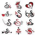 Voorkoms S Name Latter Alphabet Tattoo Waterproof For Girls and Boys Temporary Body Tattoo