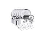 Ginara Stainless Steel Flower Model Dinner Set (Set of 36- Serves 6)