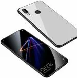 Zybux Samsung Galaxy A10s White Glass and Silicon Mobile Back Cover