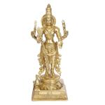 ARTVARKO Decorative Brass Lord Murugan Kartikeya Standing Idol with Peacock Swaminatha Skanda - 14 inch