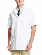 DK UNIFAB Men's Half Sleeve Cotton Lab Coat Best Apron for Male Nurses, Students, and Lab Technicians