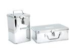 coconut Durable Silver Stainless Steel Coin and Cash Box (pack of 2)