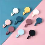 KATHIYAWADI Self Adhesive Wall Hooks Waterproof Adhesive Sticky Round Hooks | Hanging Capacity 2 KG Max | Multipurpose Home Storage Colorful Hook, Plastic (10 pcs Round Hook)