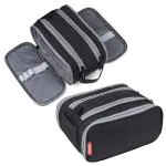 Wooum Premium Quality Easy to Carry Large Capacity with Handle Student Pencil Case for Travel 3 Layer Compartment - Black