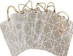 KOSY White & Gold Small Size Papper Gift Bag for Shopping Bag, Return Gift Bag, Party Bag, Carry Bag (10)