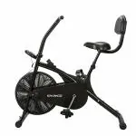 Sparnod Fitness SAB-03 Air Bike Exercise Cycle for Home Gym - Adjustable Resistance, Height Adjustable seat with Back Rest (Do It Yourself Installation) Black