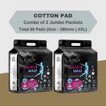 Cailin Care Odour Free Cottony Sanitary Pads Sanitary Napkins (Total 80 Pads| XXL| 280mm)