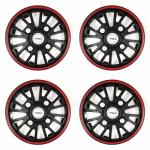 PRIGAN Wagon-R Black Red 13 Inch Wheel Cover Universal for All Cars Having 13 Inch Wheel (Available in 12, 13, 14 Inch) (Set of 4 Pcs) (Press Fitting) Model- Power GT Red-13