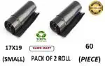 HAWK MART Black Biodegredable Garbage Bag /Trash Bag/ Dustbin Bag/ Small Size / Roll Size -17*19[30 Bags]-Pack Of 2