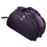 Skyline Purple Polyester-Nylon 24 Inch Travel Expandable Luggage Duffel Trolley Bag with 2 Wheels 55 L