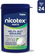 Cipla Nicotex Mints, Nicotine 2Mg Sugar Free Lozenges (24X 10Pcs), Cool Mint Plus, Smoking Cessations (Pack Of 24)