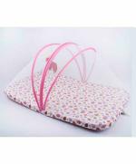 BLOOMING BUDS Cotton Baby Mattress with Zippered Net, Pink (0 to 9 months) L 89 x B 60 cm