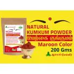 Iyarkkayin Pokkisham 100% Pure Natural Non Scented Kungumam Powder| Sindoor | Bindi - (Maroon)