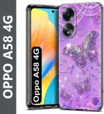 Fashionury Back Cover for OPPO A58 4G, OPPO A58 (Purple, Grip Case, Silicon, Pack of: 1)
