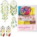 DULI Do It Yourself (DIY) Dreamcatcher Kit for Make Your Own Dreamcatcher DIY Kit (Yellow-LightBlue)