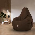 Macca Faux Leather Brown Bean Bag Filled With Beans - Xxxl