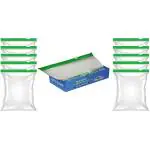 ZUCLLIN Polypropylene Zip Lock Pouches - Zip Lock Bag For Storage - Freezer Re-Usable Zipper Bags - Zip Lock Bags For Fridge Storage (Multi P-5432) (10 Pcs)