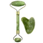 KIRMIT Facial Massager Jade Roller & Gua Sha Tool Natural Himalayan Stone for Face Neck Healing Skin Wrinkles (stone massager)