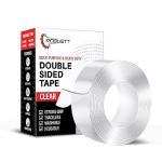 Robustt Double Sided Tape(Pack of 1) 3m x 3 Cm, Heavy Duty, Transparent IVY Grip Tape, Removable Traceless Mounting Best Suited for Wall Tape, Kitchen, Home Decor & DIY