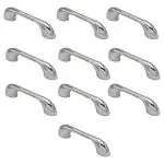 Rawk Stainless Steel 157 Kitchen Cabinet and Drawer Handle, Wardrobe Handles 6 inch Size for Wardrobe Door Cabinet with screws (C.P & Two Tone Finish, 6-inch, Pack of 10)