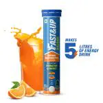 Fast&Up Reload Electrolytes For Hydration With Instant Energy Formula-Effervescent Tablets Energy Drink (20, Orange Flavored)
