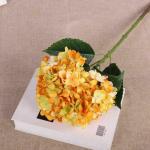 SATYAM KRAFT 1 Pcs Artificial Hydrangea Fake Flowers Bunch Decorative Items for Home Decor,Room Decorations, Living Room Table Decoration and Craft (Without Vase Pot) (1 Bunch Yellow)