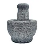 Subaa Stone Mortar and Pestle Set for Spices, Okhli Masher, Khalbatta stone, Kharal, Mixer, Natural & Traditional Grinder, Musal, Well Design for Kitchen, Home, Herbs, Stone Okhli.