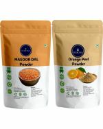 VEDICINE Pure Masoor Dal Powder and Orange Peel Powder for Face And Skin Care (100gmx2)