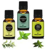 Earth N Pure Essential Oils (Eucalyptus, Peppermint & Tea Tree) | Pack Of 3 (15 ml each) | 100% Undiluted, Natural And Therapeutic Grade