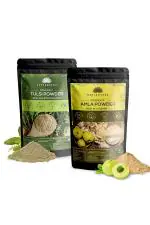 Saptamveda Organic Tulsi and Amla Powder 150g (Pack of 2)
